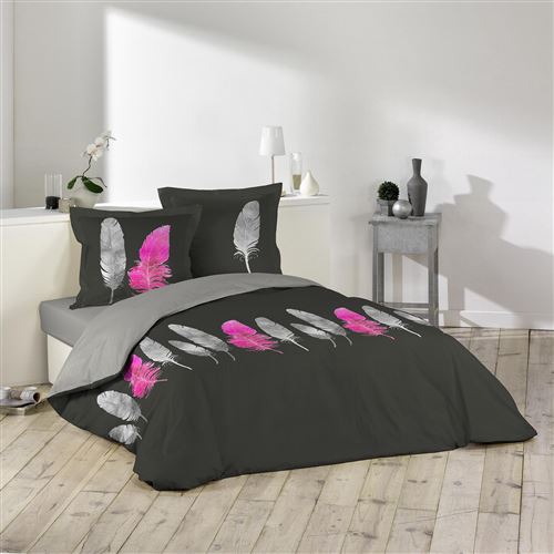 parure 3 p. 200 x 200 cm imprime 42 fils allover plumy
