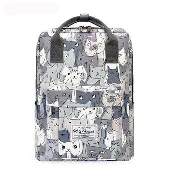 HORHEAR Sac à Dos École Filles - Sac Esthétique Preppy College Gris - Ordinateur Et Livres, Style Simple