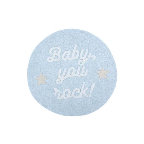 Tapis coton rond lavable Baby, you rock! Ø 120 cm - Lorena Canals