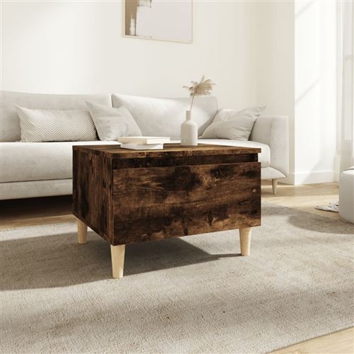 Non Communiqué Marron Vidaxl Bijzettafel 50X46x35 Cm Bewerkt Hout Gerookt Eikenkleurig819510