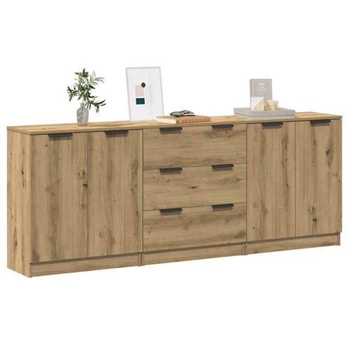 Vidaxl - Buffets 3 pcs chêne artisanal 60x30x70 cm bois d'ingénierie