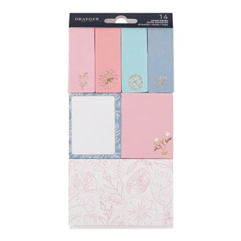 12 Blocs De Sticky Notes - Pastel, Fleurs - Draeger Paris