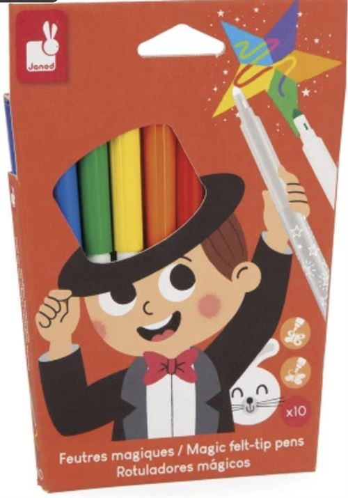 Non Communiqué Rouge Feutres Magiques X 10 - Janod - Juratoys