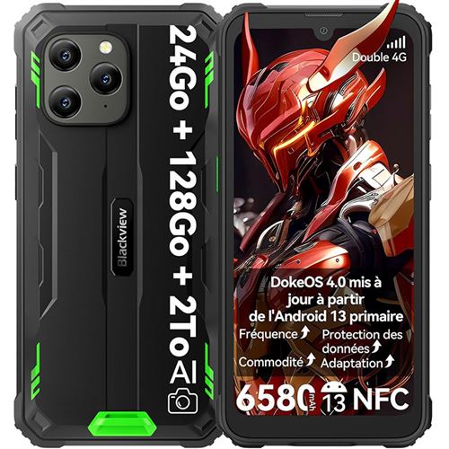 Smartphone Incassable Blackview BV5300 Plus(NFC) Android 13 6,1 24Go+128Go/2To 6580mAh 13MP IP68 Étanché Dual SIM Face ID - Vert