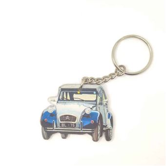 Porte-Clés Voiture 2CV Bleu Azure - Cadeau Rétro Automobile