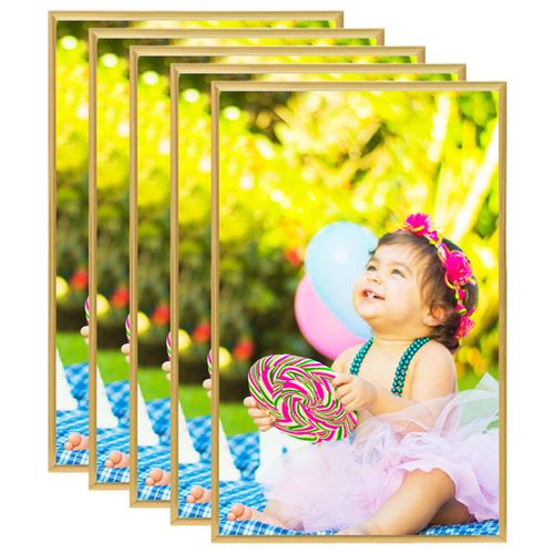 vidaXL Collage de cadres photo 5 pcs de mur table Doré 10x15 cm MDF