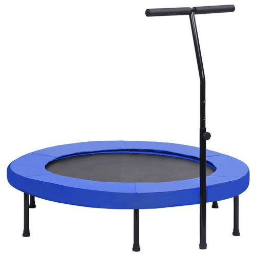 Trampoline de fitness avec poign&eacute;e et coussin de s&eacute;curit&eacute; 122cm