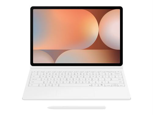 Samsung EF-DX825 - Clavier et étui (couverture de livre) - clé AI - avec pavé tactile - sans fil - POGO pin, Bluetooth - blanc clavier, blanc étui - pour Galaxy Tab S10+