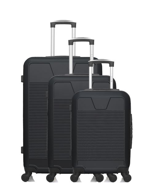 Non Communiqué Noir Set De 3 Valises Rigides Selenga