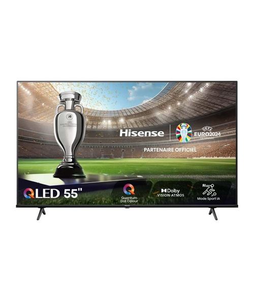 Hisense 55E7NQ Classe de diagonale 55 E7NQ Series TV LCD rétro éclairée par LED QLED Smart TV VIDAA 4K UHD (2160p) 3840 x 2160 HDR Quantum Dot, Direct LED noir, gris foncé