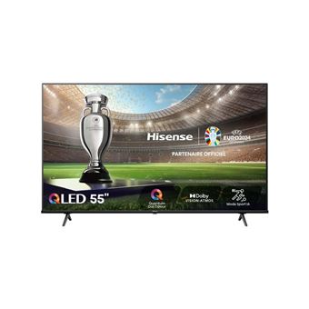 Hisense 55E7NQ - Classe de diagonale 55" E7NQ Series TV LCD rétro-éclairée par LED - QLED - Smart TV - VIDAA - 4K UHD (2160p) 3840 x 2160 - HDR - Quantum Dot, Direct LED - noir, gris foncé - 1
