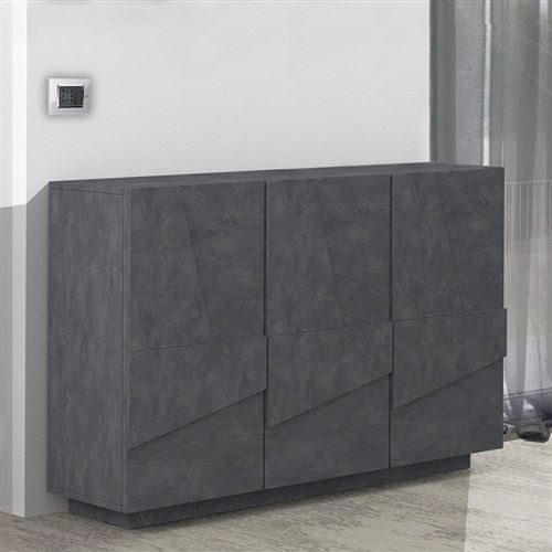 Buffet Meuble D’entrée Moderne 121cm 3 Portes Ping Ardesia M
