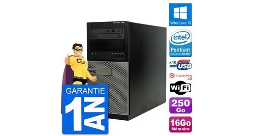 Pc tour dell 7020 intel pentium g3220 ram 16go disque dur 250go windows 10 wifi