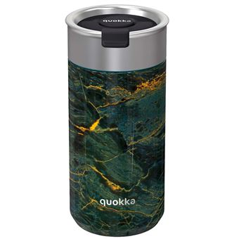 Bouteille Isotherme 400ml Marbré avec Infuseur et Isolation Modèle Boost Quokka Noir / Vert - 1