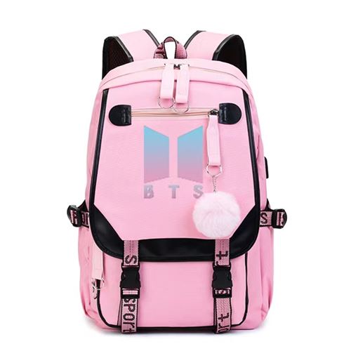 Sac à Dos BTS bangtan Boys pour Garçon et Filles (SD3459) 29*16*46 cm Rose/Noir