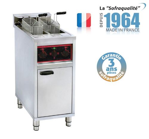  Friteuse &eacute;lectrique sur coffre   2 x 10 litres   12 kW   Sofraca 