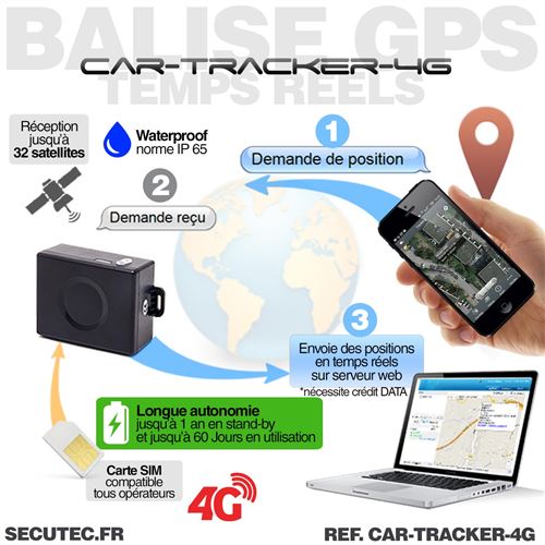 Mini balise GPS GSM WIFI longue autonomie waterproof sans abonnement écoute  à distance