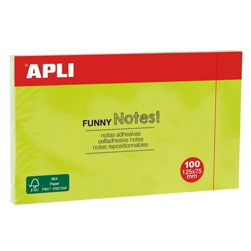 Notes repositionnables 125x75mm Vert Vif Apli