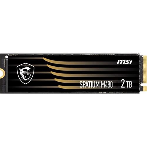 MSI SPATIUM M480 - SSD - gecodeerd - 2 TB - intern - M.2 2280 - PCIe 4.0 x4 (NVMe) - 256-bits AES - TCG Opal Encryption 2.0