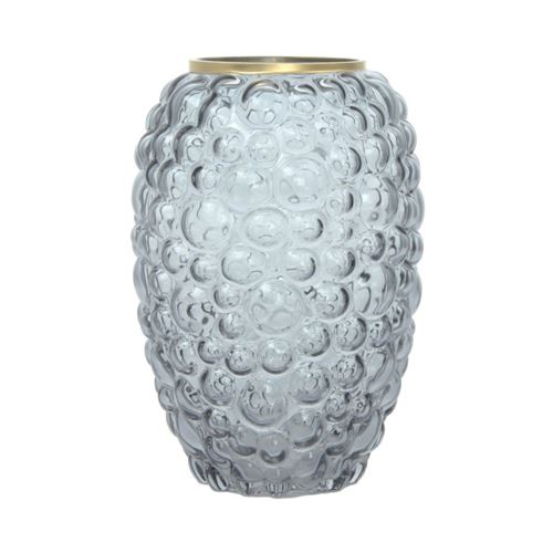 Non Communiqué Gris Vase En Verre Soufflé "Canba" 25Cm