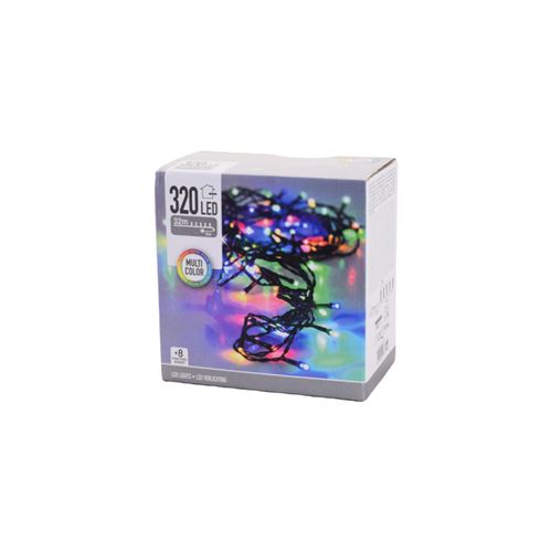 Guirlande scintillante EDM - esprit de Noël - multicolore - 320 ampoules LED - 32 m - 72086