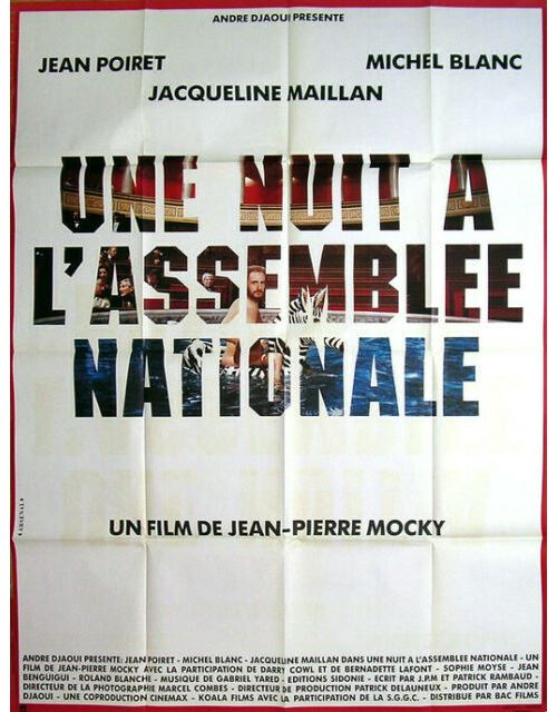 Une nuit à l'assemblée Nationale - Jean Poiret - 116x158cm - Affiche de cinéma originale pliée État correct - N/A reconditionné disponible sur Fnac