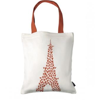 Tote Bag J aime Paris Tour Eiffel Coeurs - 1