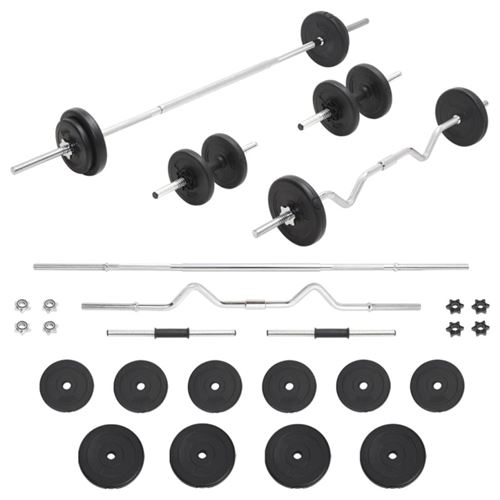 vidaXL Ensemble d'haltères et de barres 30 kg