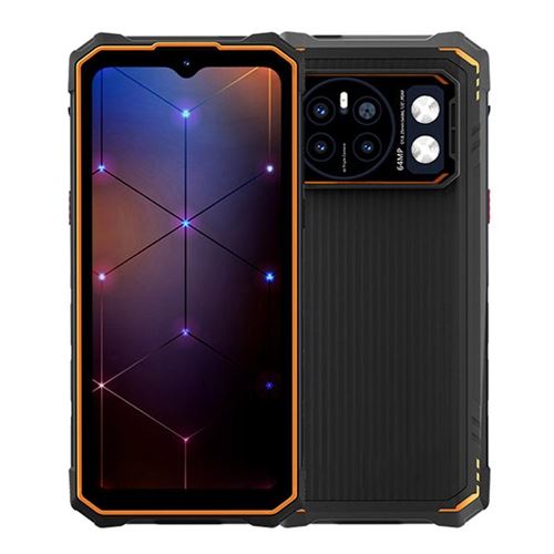 Smartphone Étanche 12GB+256GB Batterie 10800mAh Écran 6.6 Pouces Android 13 Orange YONIS