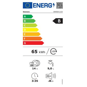 SN95EX11CE - iQ500, Lave-vaisselle tout integrable, 60 cm, Porte a glissieres