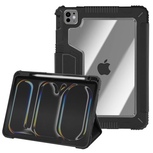 Non Communiqué Noir Étui Antichoc Pour Ipad Pro 11 2024 / M5 2025 Clapet Support Coins Renforcés Akashi