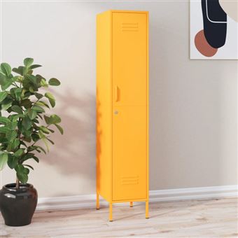 Armoire à casiers Jaune moutarde 35x46x180 cm Acier - 1