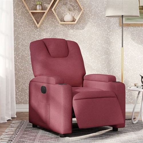 Non Communiqué Rouge Vidaxl Fauteuil Réglable Électrique Tissu Bordeaux