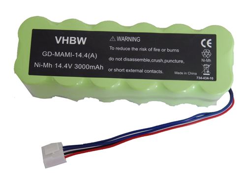 Vhbw Batterie compatible avec Bralko Galaxy II aspirateur (3000mAh, 14,4V, NiMH)