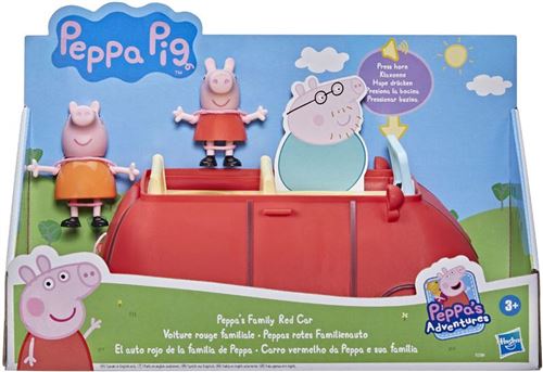 Set of figure Peppa Pig Family red car
