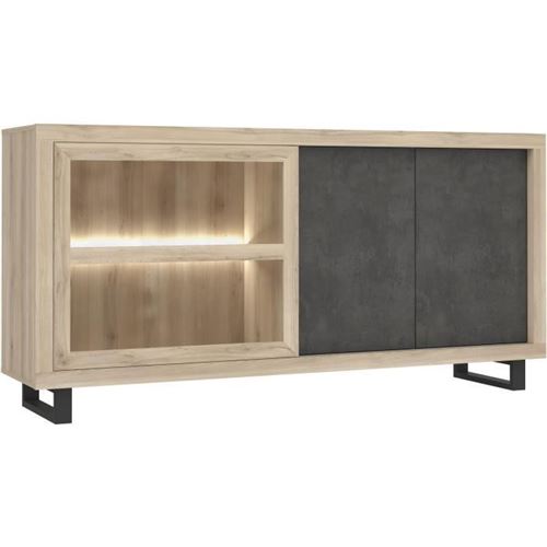 Enfilade 2 Portes 1 Porte Vitrée - L 179,6 X P 41,3 X H 88 Cm - Suprie