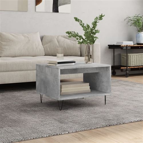 VIDAXL - Table basse - Moderne - Gris Béton - 60x50x40 cm - Image 3