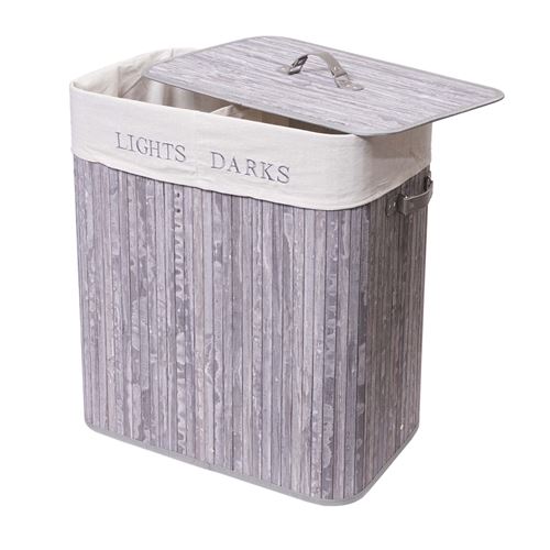 Panier &agrave; linge MENDLER HWC-C21 63x55x34cm 100l gris bleu