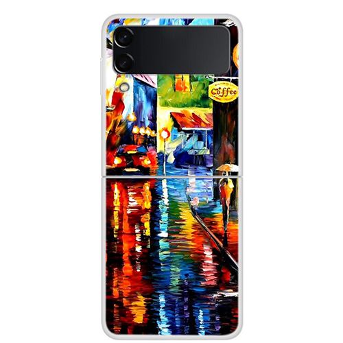 Coque Pour Samsung Galaxy Z Flip 3 Frusde Dessin Animé Peinture Multicolore-Rue