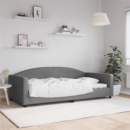 vidaXL - Lit de repos - 100x200 cm - Gris foncé - Image 2