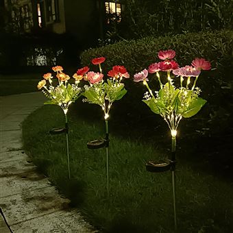 1pc Lampes Solaires, Jardin Extérieur Étanche, 7 Couleurs Changeantes Lampes  Solaires De Jardin De Fleurs, Lumière