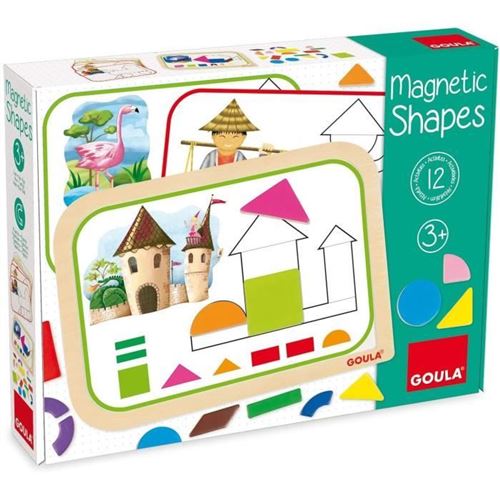 Jeu Éducatif - Goula - Coffret Formes Magnétiques - 12 Activités Avec 24 Pieces En Bois