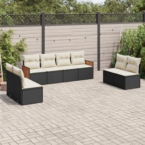 Non Communiqué Noir Salon De Jardin Modulable Vidaxl Resine Tressee 8 Pieces X 59 X 69 8 Personnes