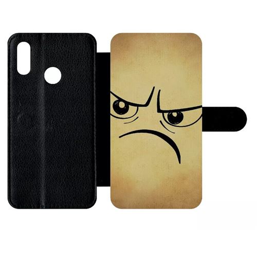 Etui My-Kase pour P smart 2019 - smiley mechant - Simili-cuir Noir