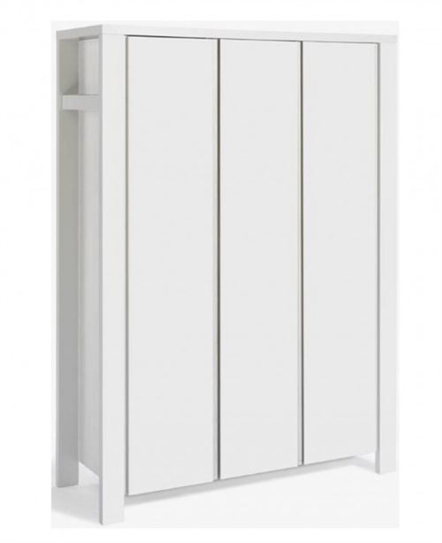 Armoire bébé 3 portes bois laqué blanc Milano White L 139 x H 195 x P 55 cm