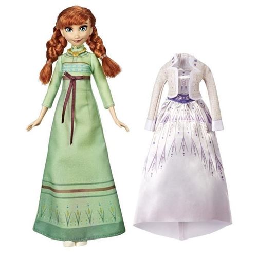 Disney La Reine des Neiges 2 - Poupee mannequin avec 2 tenues nuit et jour - Anna - 27 cm