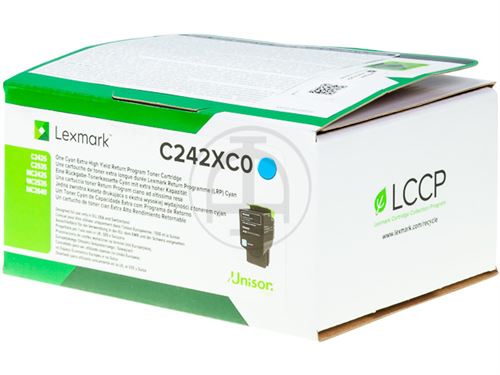 lexmark return toner cartridge cyan 3.5k pgs f.c24xx/c25xx/mc24xx/ noir