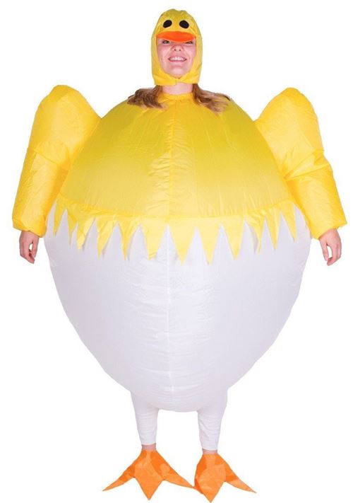 Bodysocks costume gonflable Poussin en polyester jaune/blanc