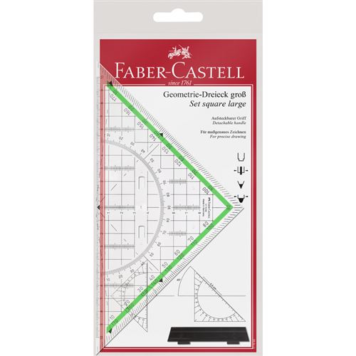 FABER-CASTELL équerre rapporteur BK 1 grande, avec poignée