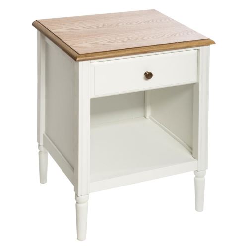 Table de chevet avec 1 tiroir coloris blanc - L. 45 x l. 40 x H. 60 cm -PEGANE-